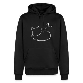 schlafen katze tier symbol gute nacht - Männer Premium Bio Hoodie - Schwarz - Vorne - Nico (187cm)