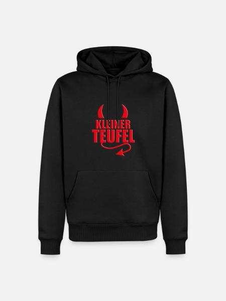 KLEINER TEUFEL - HALLOWEEN - TEUFELSHÖRNER - Männer Premium Bio Hoodie - Schwarz