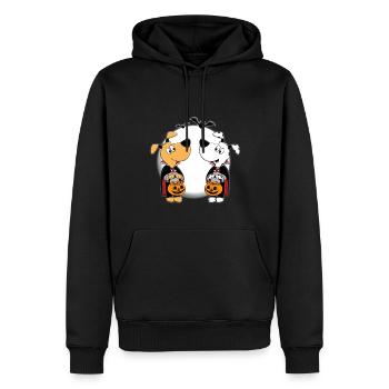 HUNDE - MOND - FLEDERMÄUSE - HALLOWEEN - TIERE - Männer Premium Bio Hoodie - Schwarz - Vorne - Nico (187cm)