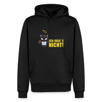 ENGEL - KATZE - KATER - ICH WAR´S NICHT! - Männer Premium Bio Hoodie - Schwarz - Vorne - Nico (187cm)
