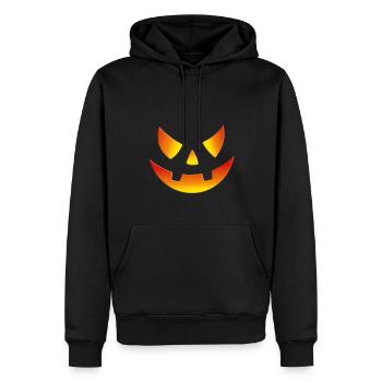HALLOWEEN - KÜRBIS - GESICHT - KIND - KINDER - Männer Premium Bio Hoodie - Schwarz - Vorne - Nico (187cm)