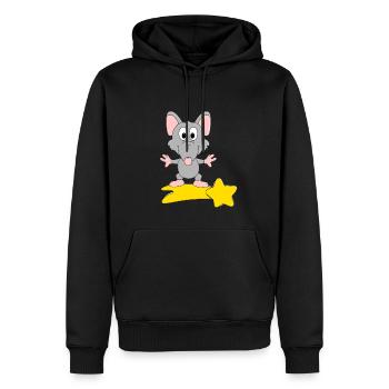 RATTE - STERNSCHNUPPE - STERNE - TIER - TIERISCH - Männer Premium Bio Hoodie - Schwarz - Vorne - Nico (187cm)