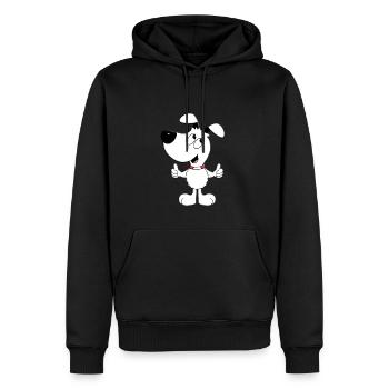 HUND - HUNDE - SUPER - LIKE - LIKEN - MÖGEN - Männer Premium Bio Hoodie - Schwarz - Vorne - Nico (187cm)