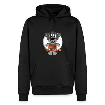 PANTHER - MONDSCHEIN - HAPPY HALLOWEEN - TIER - Männer Premium Bio Hoodie - Schwarz - Vorne - Nico (187cm)