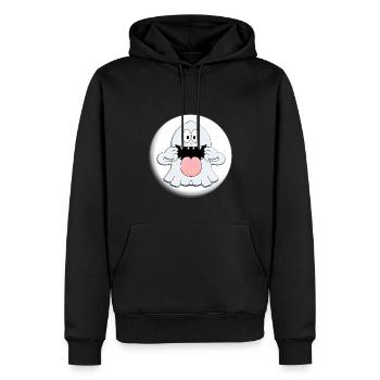 GESPENST - MONDSCHEIN - HALLOWEEN - KIND - KINDER - Männer Premium Bio Hoodie - Schwarz - Vorne - Nico (187cm)