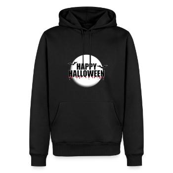 HAPPY HALLOWEEN - MONDSCHEIN - FLEDERMÄUSE - Männer Premium Bio Hoodie - Schwarz - Vorne - Nico (187cm)