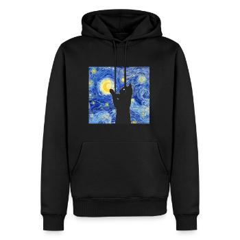 Vincent Van Gogh Chat - Sweat à capuche Premium bio Homme - noir - Devant - Nico (187cm)
