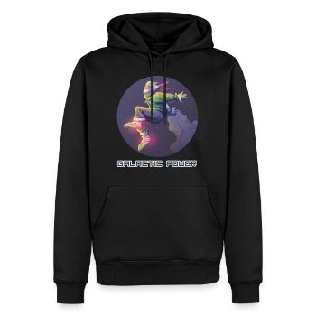 Galactic Power - Men’s Premium Organic Hoodie - black - Front - Nico (187cm)