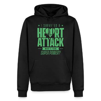 Ich habe einen Herzinfarkt überlebt Herzattacke - Männer Premium Bio Hoodie - Schwarz - Vorne - Nico (187cm)