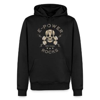 E-Power rocks - Men’s Premium Organic Hoodie - black - Front - Nico (187cm)