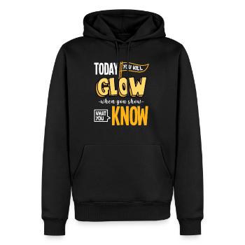 Montrer ce que vous pouvez faire I Examen Test Motivation - Sweat à capuche Premium bio Homme - noir - Devant - Nico (187cm)