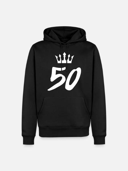 Couronne de 50 numéros - Sweat à capuche Premium bio Homme - noir