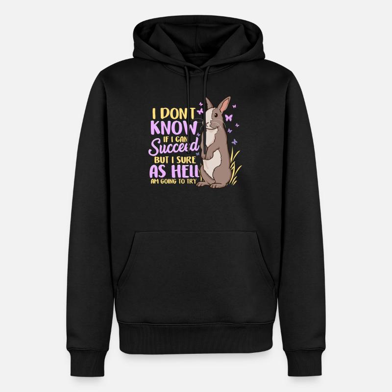 Mignon défi de lapin ambitieux - Sweat à capuche Premium bio Homme - noir