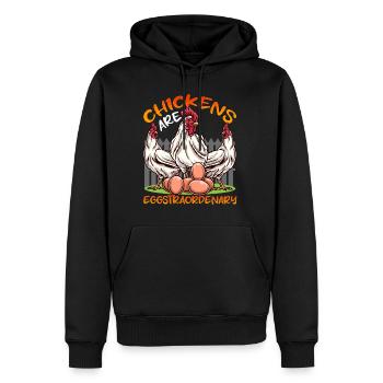 Besondere Hühner Hühnerhof Hühnerstall - Männer Premium Bio Hoodie - Schwarz - Vorne - Nico (187cm)