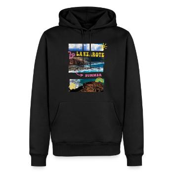 Lanzarote Sommer Sonne Strand Meer Palmen Urlaub - Männer Premium Bio Hoodie - Schwarz - Vorne - Nico (187cm)