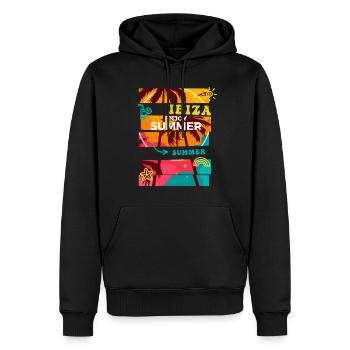 Ibiza Sommer Sonne Strand Meer Palmen Urlaub - Männer Premium Bio Hoodie - Schwarz - Vorne - Nico (187cm)