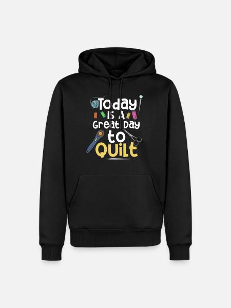 Det er en god dag at quilte quiltegave - Herre Premium økologisk hoodie - sort