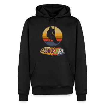Eishockey Eishockeyspieler Spieler Vintage Retro - Männer Premium Bio Hoodie - Schwarz - Vorne - Nico (187cm)
