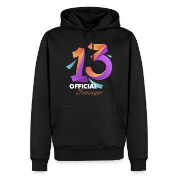 13th Birthday Girl Gift - Men’s Premium Organic Hoodie - black - Front - Nico (187cm)