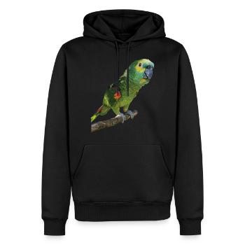 L’amazone à front bleu - Sweat à capuche Premium bio Homme - noir - Devant - Nico (187cm)