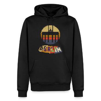 Berlin Germany City Skyline Vintage Retro - Men’s Premium Organic Hoodie - black - Front - Nico (187cm)