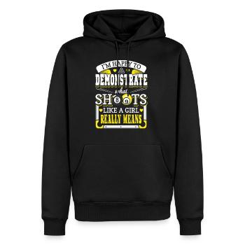 Funny Billiards What Shoots Like A Girl Means - Männer Premium Bio Hoodie - Schwarz - Vorne - Nico (187cm)