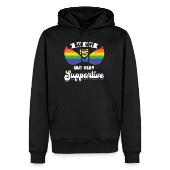 Not Gay But Very Supportive LGBTQ Ally - Männer Premium Bio Hoodie - Schwarz - Vorne - Nico (187cm)