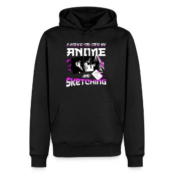 Easily Distracted By Anime And Sketching - Männer Premium Bio Hoodie - Schwarz - Vorne - Nico (187cm)