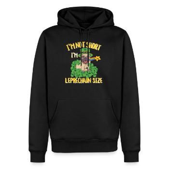 Je ne suis pas court Je suis Leprechaun Taille Carlin de Patrick - Sweat à capuche Premium bio Homme - noir - Devant - Nico (187cm)