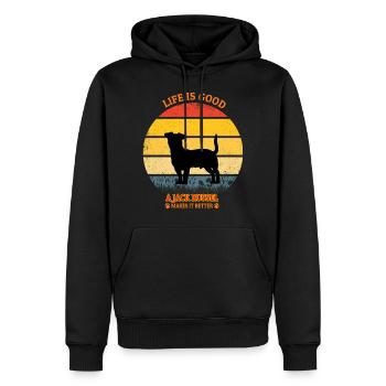 Life Is Good A Jack Russel Makes It Better - Männer Premium Bio Hoodie - Schwarz - Vorne - Nico (187cm)