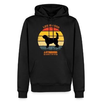 Life Is Good A Otterhound Makes It Better - Männer Premium Bio Hoodie - Schwarz - Vorne - Nico (187cm)