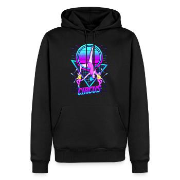 Spectacle de cirque Acrobate Trapéziste Acrobate Aérien - Sweat à capuche Premium bio Homme - noir - Devant - Nico (187cm)