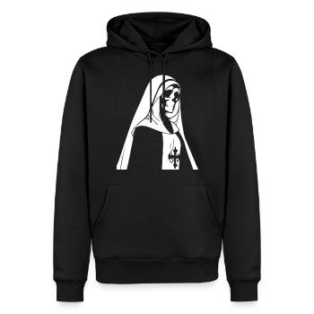 Dare to Defy Convention Horror Nun, Occult, and S - Men’s Premium Organic Hoodie - black - Front - Nico (187cm)