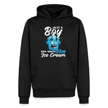Crème glacée bleue Just a Boy - Blaues Speiseeis - Sweat à capuche Premium bio Homme - noir - Devant - Nico (187cm)