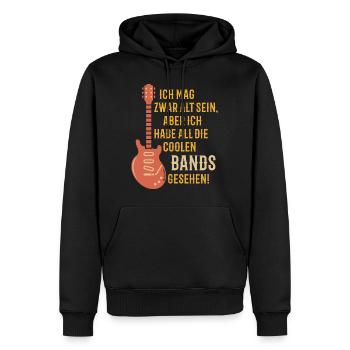 Ich Habe All Die Coolen Bands Gesehen! (PNG / 3C) - Männer Premium Bio Hoodie - Schwarz - Vorne - Nico (187cm)
