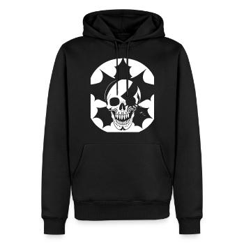 Horror Skull Skull Art Skull Gothic Heavy Metal - Men’s Premium Organic Hoodie - black - Front - Nico (187cm)
