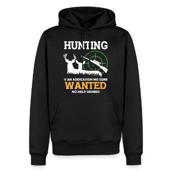 Ajout de chasse1 - Sweat à capuche Premium bio Homme - noir - Devant - Nico (187cm)