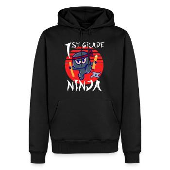 1st Grade Ninja School Beginner First Grader - Männer Premium Bio Hoodie - Schwarz - Vorne - Nico (187cm)