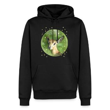 Gazelle - Antilope - Wildtier in Afrika - Männer Premium Bio Hoodie - Schwarz - Vorne - Nico (187cm)