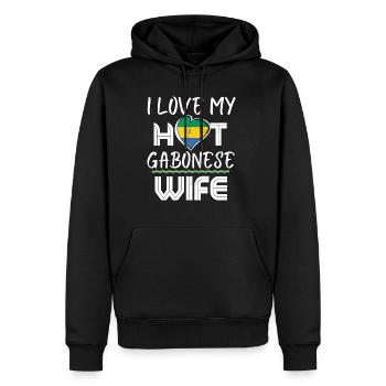 Funny I Love My Hot Gabonese Wife Husband - Männer Premium Bio Hoodie - Schwarz - Vorne - Nico (187cm)