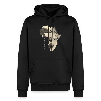 Afrique Big 5 - Eléphant Lion Léopard Rhinocéros Buffle - Sweat à capuche Premium bio Homme - noir - Devant - Nico (187cm)