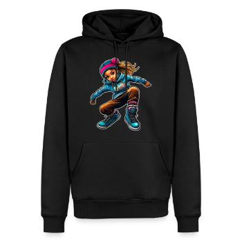 Cooles Girl Graffiti Hip Hop Rap Skater Musik - Männer Premium Bio Hoodie - Schwarz - Vorne - Nico (187cm)