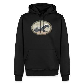 Honigdachs - Ratel - Arder - Wildtier in Afrika - Männer Premium Bio Hoodie - Schwarz - Vorne - Nico (187cm)