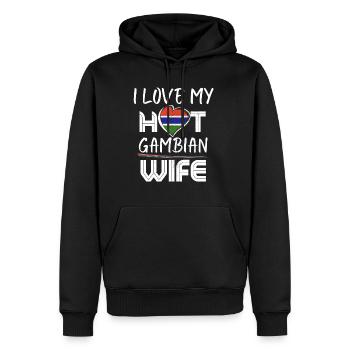Funny I Love My Hot Gambian Wife Husband - Männer Premium Bio Hoodie - Schwarz - Vorne - Nico (187cm)