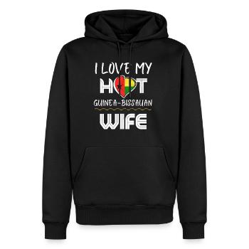 C’est drôle j’aime mon mari chaud de Guinée-Bisauan - Sweat à capuche Premium bio Homme - noir - Devant - Nico (187cm)