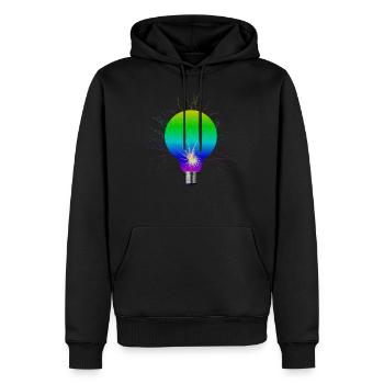 Glühbirne - Lampe - Grafik - Leuchte - Männer Premium Bio Hoodie - Schwarz - Vorne - Nico (187cm)