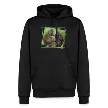 Famille Babouin - Singes - Primates Wildlife Africa - Sweat à capuche Premium bio Homme - noir - Devant - Nico (187cm)