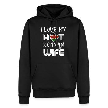 Funny I Love My Hot Kenyan Wife Husband - Männer Premium Bio Hoodie - Schwarz - Vorne - Nico (187cm)