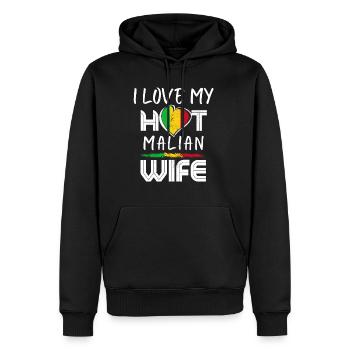 C’est drôle que j’aime mon mari Malien chaud - Sweat à capuche Premium bio Homme - noir - Devant - Nico (187cm)