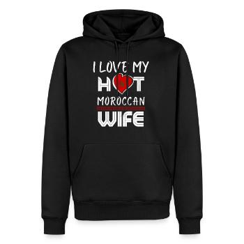Funny I Love My Hot Moroccan Wife Husband - Männer Premium Bio Hoodie - Schwarz - Vorne - Nico (187cm)